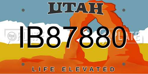 IB87880 Utah License Plate