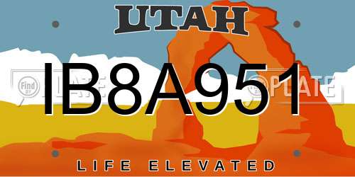IB8A951 Utah License Plate