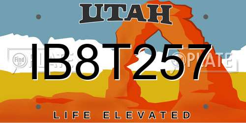 IB8T257 Utah License Plate