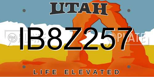 IB8Z257 Utah License Plate