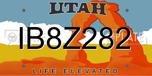IB8Z282 Utah License Plate