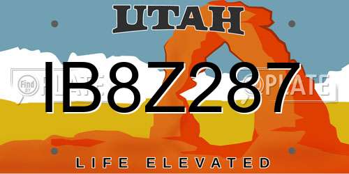 IB8Z287 Utah License Plate