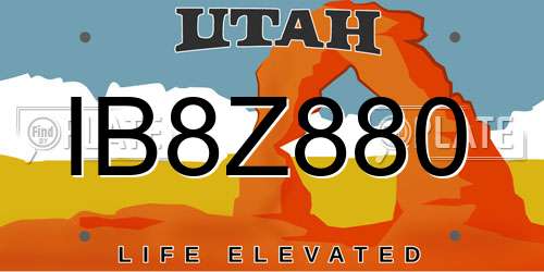 IB8Z880 Utah License Plate
