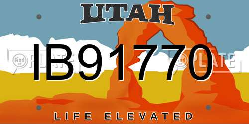 IB91770 Utah License Plate