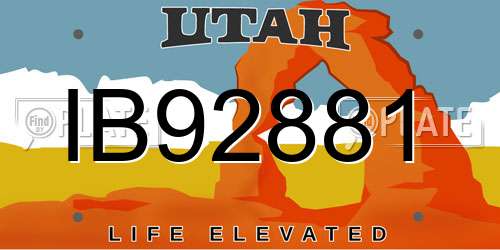 IB92881 Utah License Plate