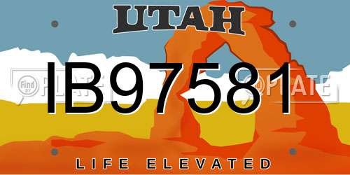 IB97581 Utah License Plate
