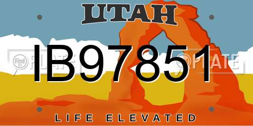 IB97851 Utah License Plate
