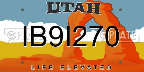 IB9I270 Utah License Plate