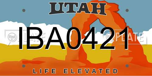 IBA0421 Utah License Plate