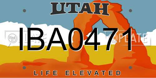 IBA0471 Utah License Plate