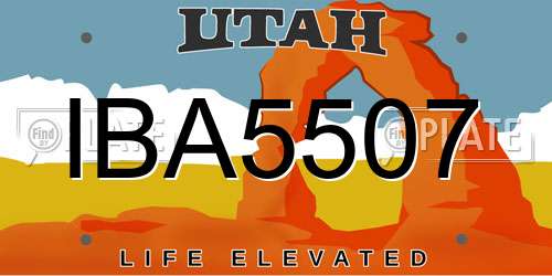 IBA5507 Utah License Plate