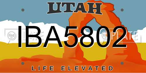 IBA5802 Utah License Plate