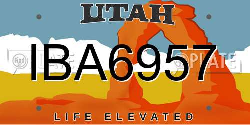 IBA6957 Utah License Plate