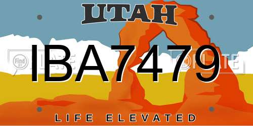IBA7479 Utah License Plate