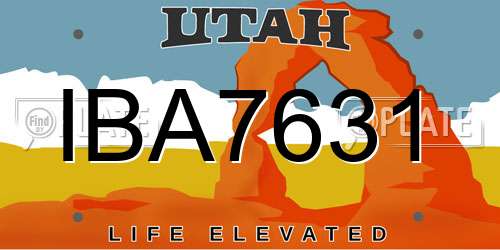 IBA7631 Utah License Plate