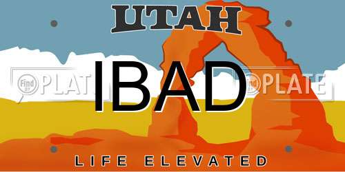 IBAD Utah License Plate