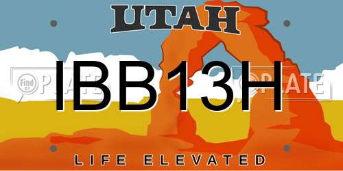 IBB13H Utah License Plate