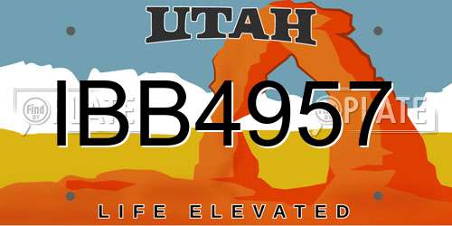 IBB4957 Utah License Plate