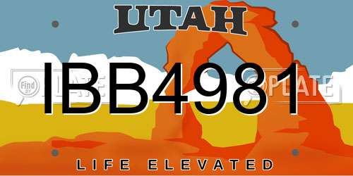 IBB4981 Utah License Plate