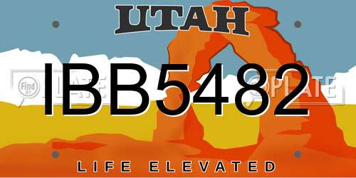 IBB5482 Utah License Plate
