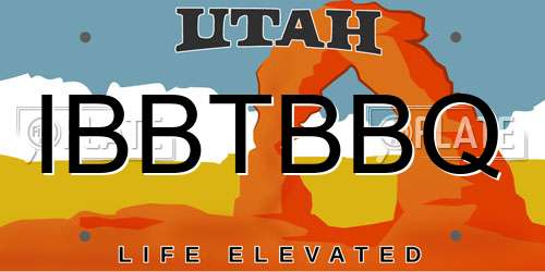 IBBTBBQ Utah License Plate