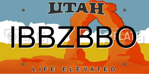 IBBZBBO Utah License Plate
