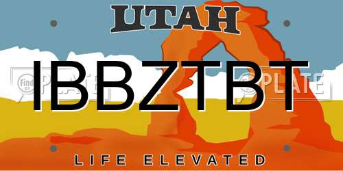 IBBZTBT Utah License Plate