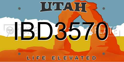 IBD3570 Utah License Plate