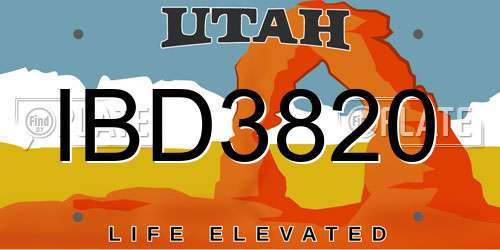 IBD3820 Utah License Plate