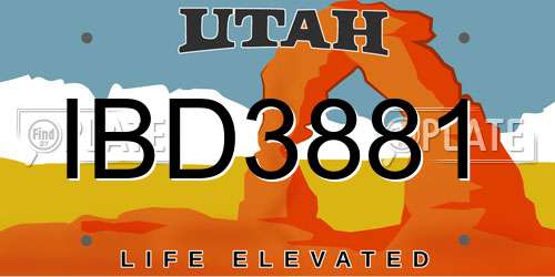 IBD3881 Utah License Plate