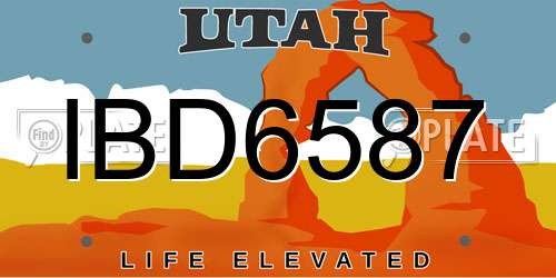 IBD6587 Utah License Plate