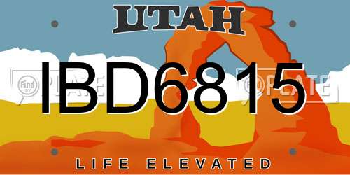 IBD6815 Utah License Plate