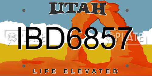 IBD6857 Utah License Plate