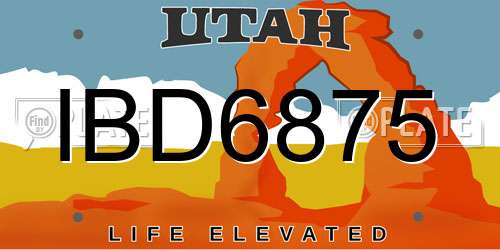 IBD6875 Utah License Plate