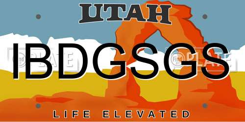 IBDGSGS Utah License Plate