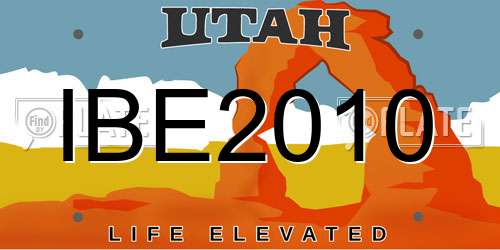 IBE2010 Utah License Plate