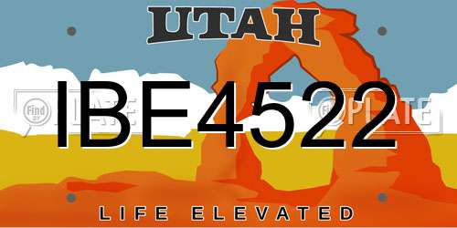 IBE4522 Utah License Plate