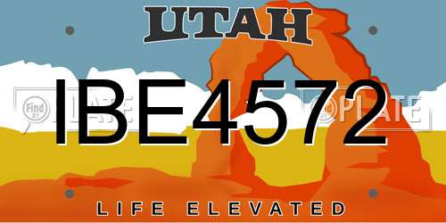IBE4572 Utah License Plate