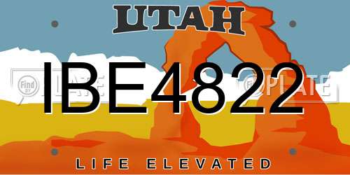 IBE4822 Utah License Plate