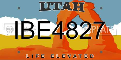 IBE4827 Utah License Plate