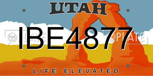 IBE4877 Utah License Plate