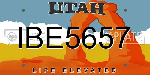 IBE5657 Utah License Plate