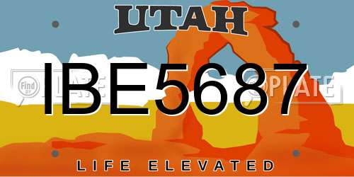 IBE5687 Utah License Plate
