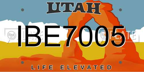 IBE7005 Utah License Plate