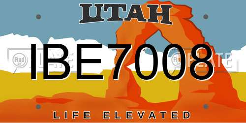 IBE7008 Utah License Plate