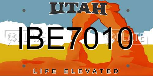 IBE7010 Utah License Plate
