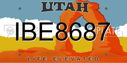 IBE8687 Utah License Plate