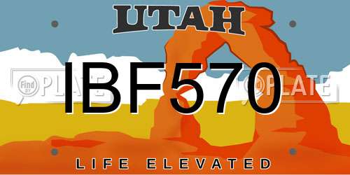 IBF570 Utah License Plate