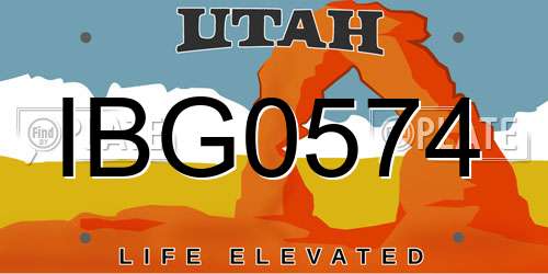 IBG0574 Utah License Plate