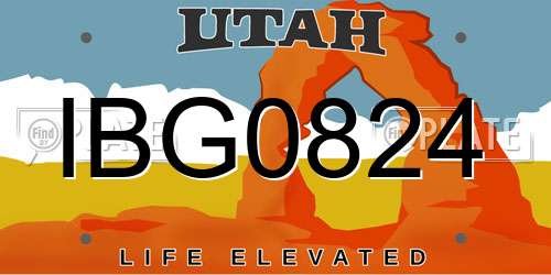 IBG0824 Utah License Plate